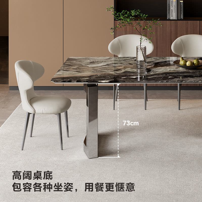 全友家居现代简约长方形大理石餐桌客厅吃饭桌子椅子组合图片