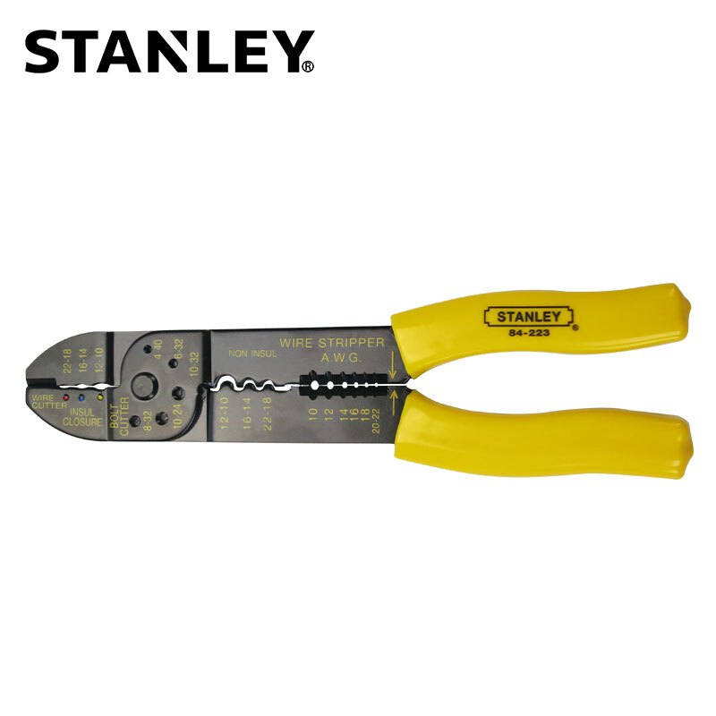 史丹利(STANLEY)84-223-22 9英寸 剥线压接钳 端子钳压线钳 电工接线管排线钳子 把