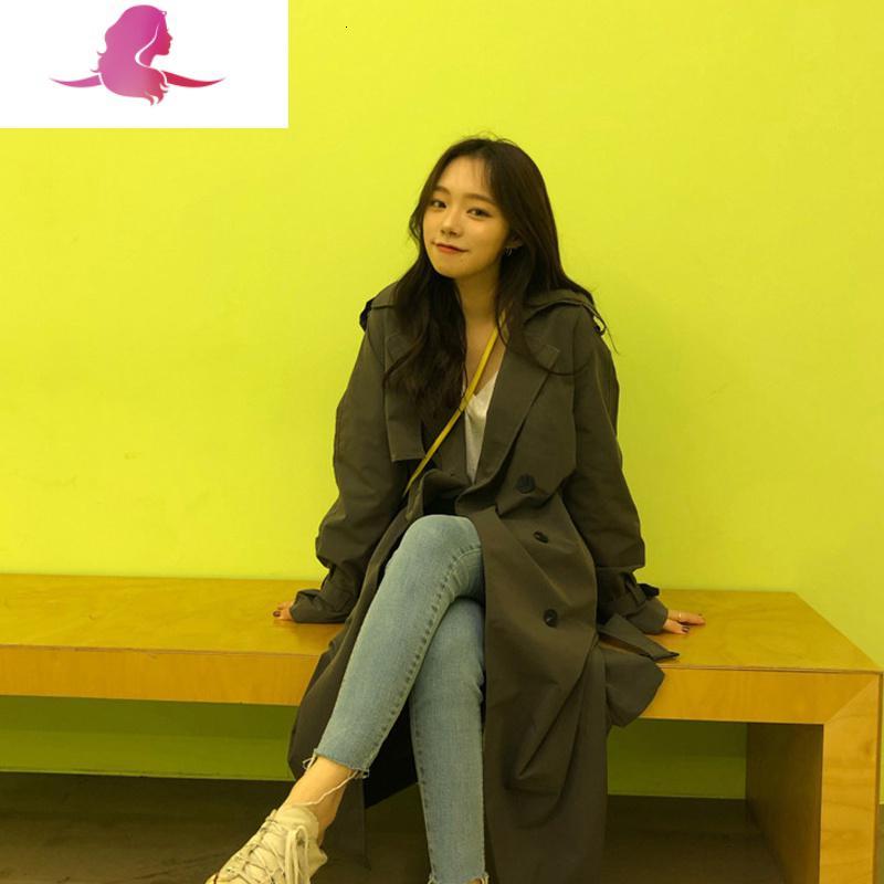 艳如飞中长款时尚春秋长袖外套英伦气质大码女装200斤肥婆韩版女士风衣风衣