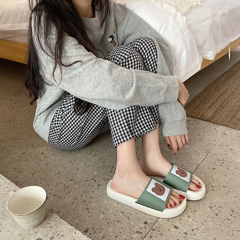 ins风可爱卡通拖鞋女夏外穿情侣厚底学生凉拖鞋少女心