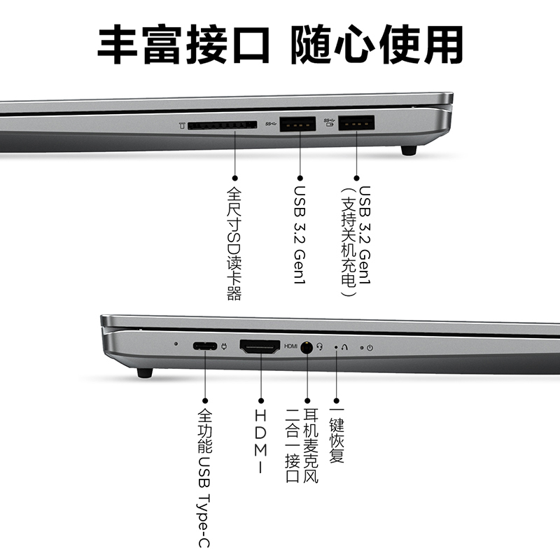 联想 小新Air14英特尔酷睿i5 14英寸全面屏轻薄本笔记本电脑(i5-1155G7 16G 512G 高色域)银