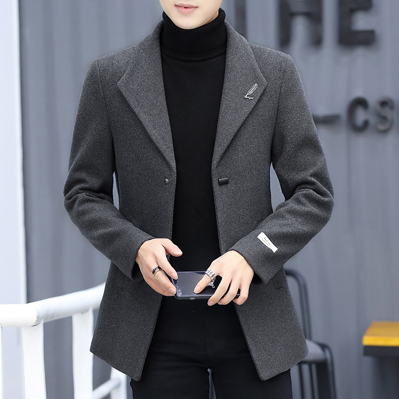 kang毛呢大衣男中长款秋冬季商务休闲大码羊毛风衣男士呢子外套男冬装
