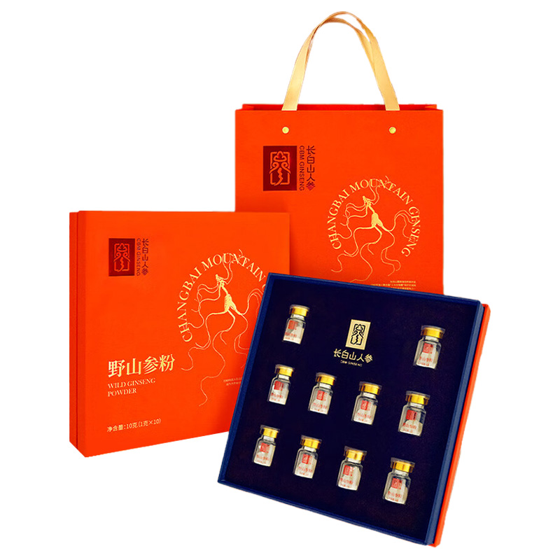 长白山人参野山参粉入口回甘粉质细腻参香味浓礼盒装1g*10支