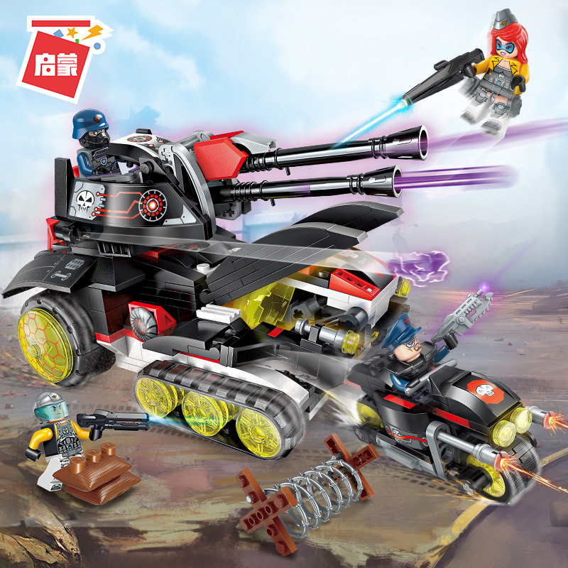 启蒙积木玩具科技时代天启坦克拼装军事模型动脑男孩儿童飞机 天启