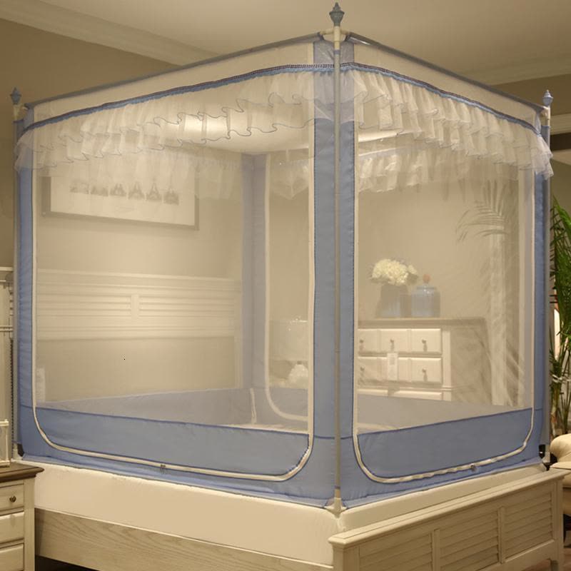 森美人床上蚊帐1.5米1.8m床2米蒙古包家用防摔儿童围栏夏季防蚊罩帐纹账图片