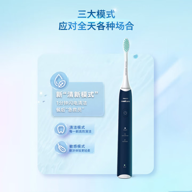 飞利浦(PHILIPS)电动牙刷全新升级S2 成人声波震动牙刷男士女士便携软毛 生日礼物送男友送女友HX2418/02高清大图
