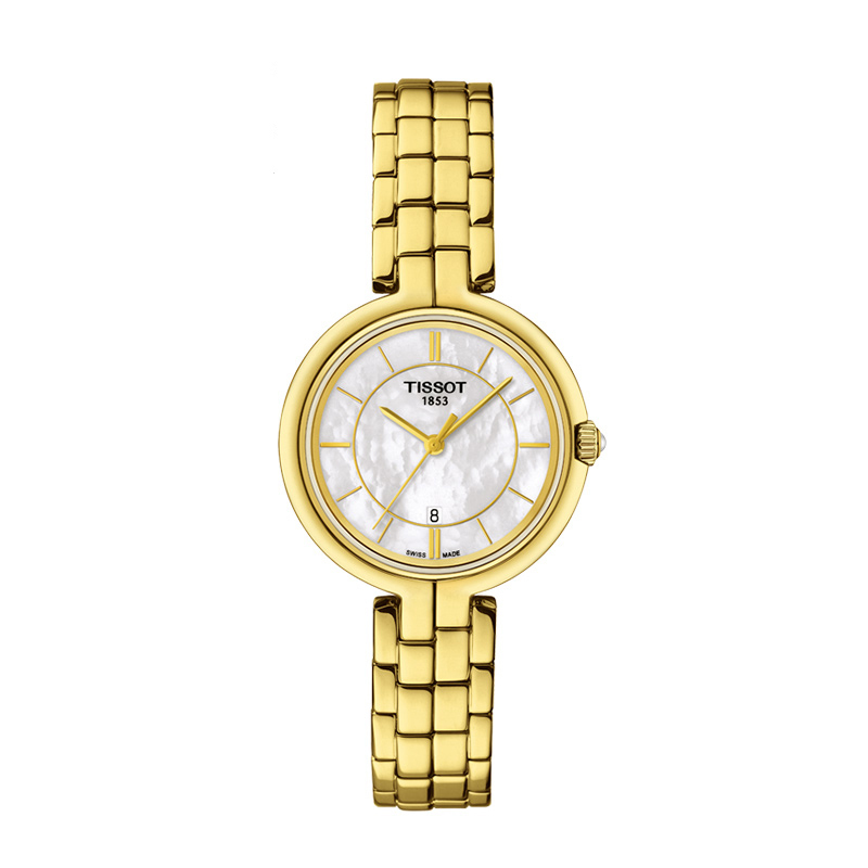 天梭 (TISSOT) 弗拉明戈系列 休闲 商务 时尚 皮带 钢带 女士 石英表T094.210.11.121.00