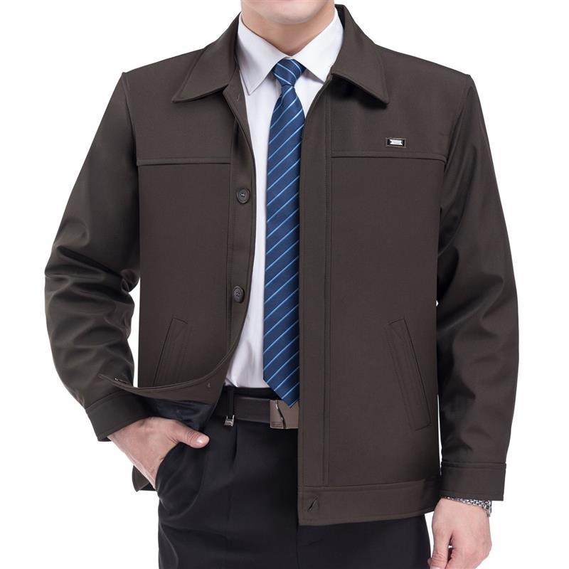 春秋款中老年男装外套褂子上衣夹克衫男中老年人衣服4060岁穿