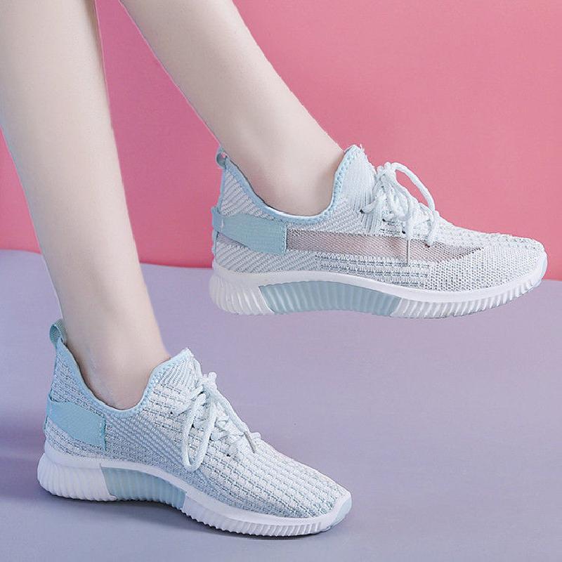 网面跑步鞋ins运动鞋女2019秋季新款韩版透气健身平底学生板鞋女莎丞