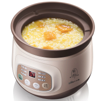 小熊(Bear)电炖锅紫砂 婴儿宝宝辅食锅迷你小bb煲熬粥煮粥锅神器 煲汤电砂锅燕窝炖盅 1L 褐色DDG-D10M5