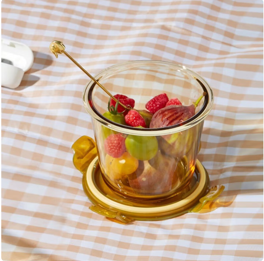 康宁餐具琥珀色保鲜盒密封耐热玻璃带饭便当饭盒3件600ml+700ml+980ml高清大图