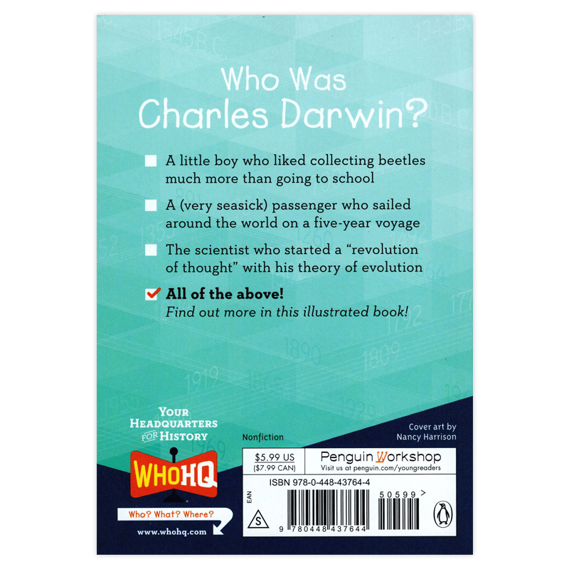 [正版]谁是达尔文 WHO WAS CHARLES DARWIN 英文原版 名人传记 生物学家 进化论奠基人 非虚构章高清大图