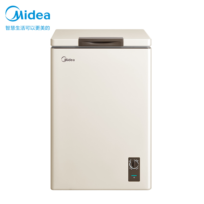 美的(Midea)100升 单温卧式冷柜家用冰柜 冷藏冷冻转换顶开门 小型迷你冷柜 节能低音 BD/BC-100KMR