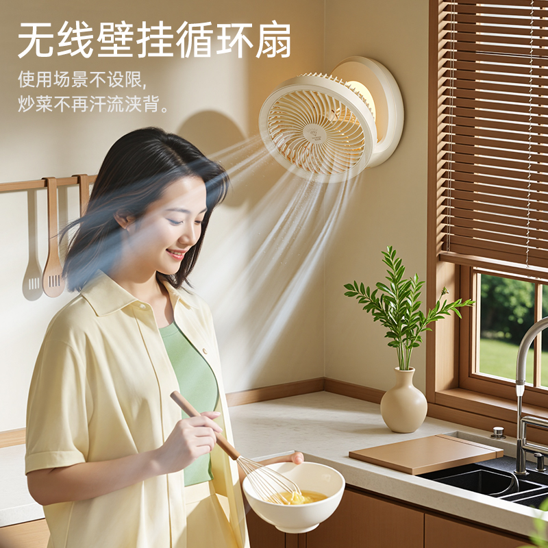 钻石牌 桌面循环扇遥控白色 E808Y高清大图