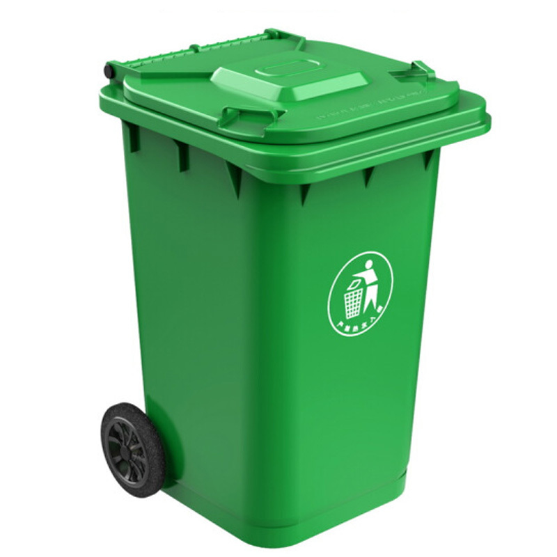 带盖翻盖环卫户外垃圾桶酒店 大号商用绿色带轮 120L