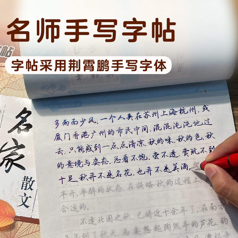 [2册]唐诗三百首+宋词三百首 [正版]名家散文练字帖墨点字帖经典文化系列 优美句子 荆霄鹏楷书入门硬笔书法教程初学者成
