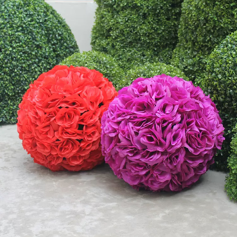 思唯美(sweet made) 定制仿真玫瑰花球商场美陈装饰娟花婚庆道具 50cm-4个装(定制联系客户经理)