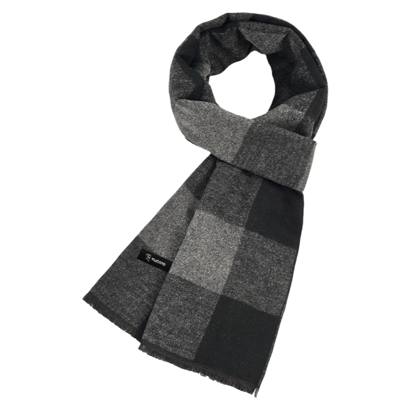啄木鸟围巾男士秋冬季2024新款格子保暖防寒围脖百搭男款脖套男啄高清大图