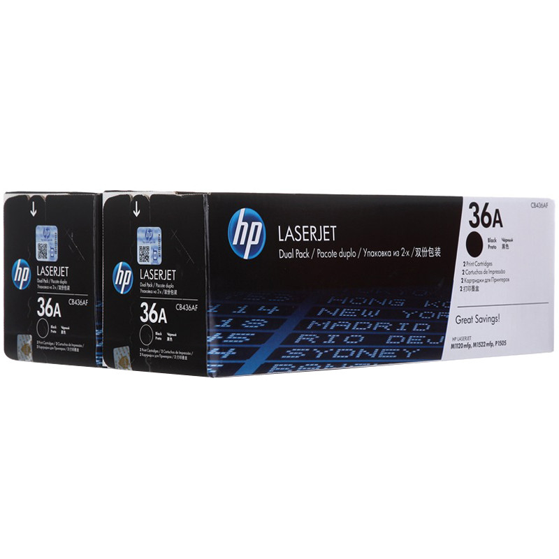 惠普（HP） CB436AF（36AF） 黑色硒鼓 双包装（适用 HP M1120 M1522nf P1505）高清大图
