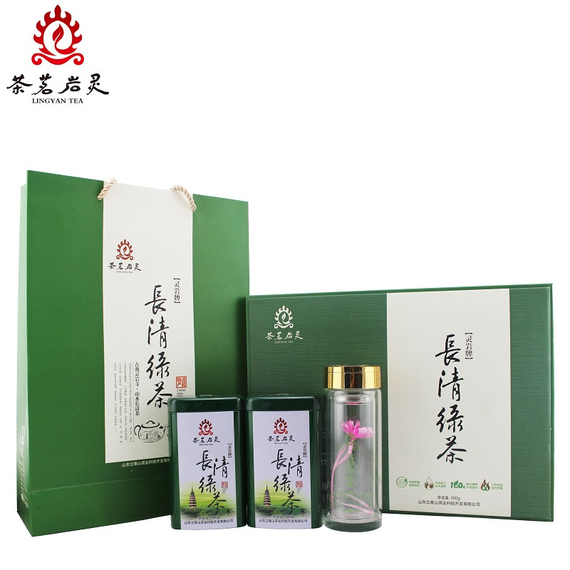 灵岩(LINGYAN) 长清绿茶 300g (150g*2盒)