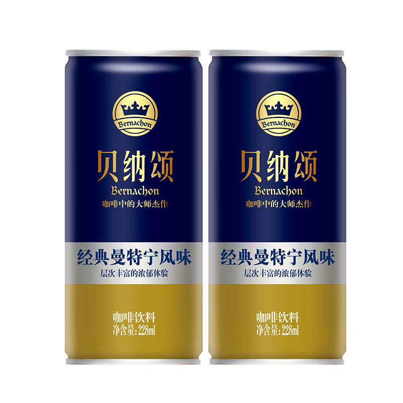 贝纳颂 尊享罐经典曼特宁风味228ml*24瓶 咖啡饮料 易拉罐 整箱装