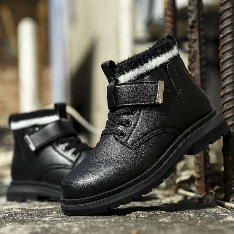 能酷童鞋男童马丁靴冬季新款韩版时尚英伦儿童皮靴