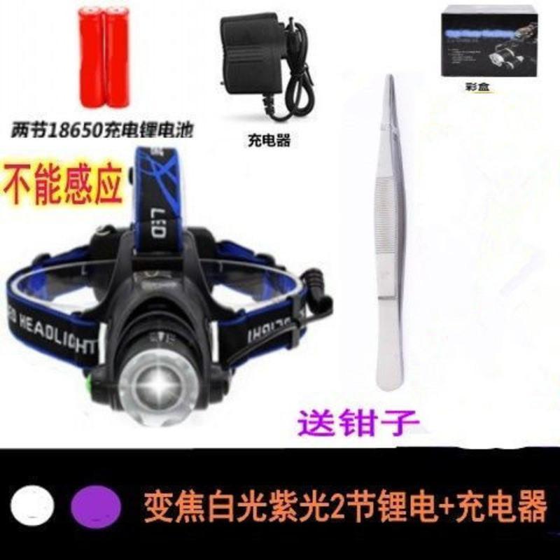 超亮捕蝎子灯紫光头灯强光变焦远射头戴抓捉照逮豆虫大光圈感应LE 买捕蝎头灯送2个25CM长镊子 单头变焦不感应蝎子头灯2