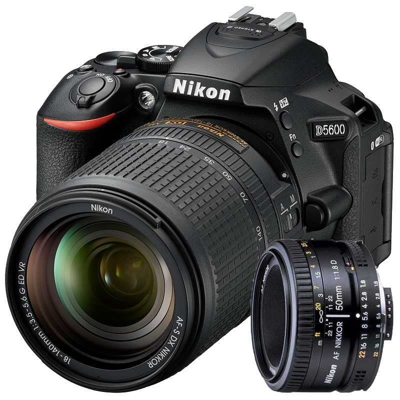 尼康(Nikon) D5600(18-140mm+50mmF1.8D)数码单反相机 双镜头套装 约2416万像素