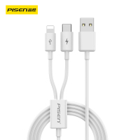 品胜一拖二数据线一拖三数据线华为苹果14Plus数据线Type-C快充iPhone手机充电线USB连接线车载iPad