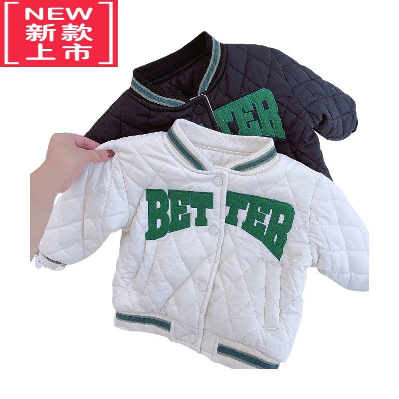 可莉允新品反季童装加绒棒球棉服男童女童中小童婴幼儿宝宝夹克外套图片