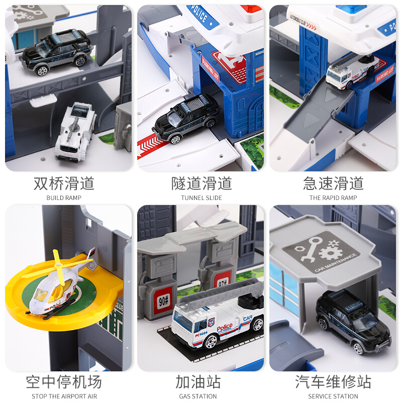 儿童玩具男孩1-2-3岁停车场玩具汽车三岁小孩玩具4-6岁两岁宝宝玩具启智早教大号惯性货柜车带小1高清大图