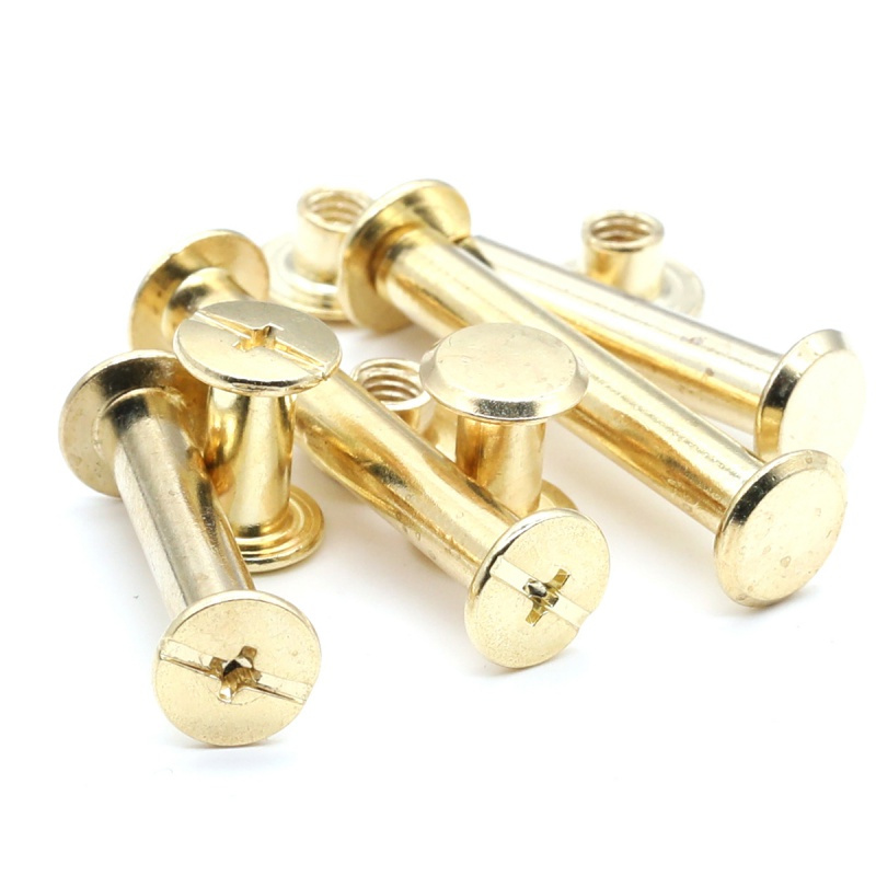 镀铜装订钉样册子母铆钉/相册对接对锁螺丝/账本钉菜谱钉m5-100mm报价
