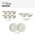 康夫贝陶瓷餐具套装乔迁新居碗盘碟家用送礼品节日福利碗具釉下彩10件套 奶昔白（普通包装无礼盒）