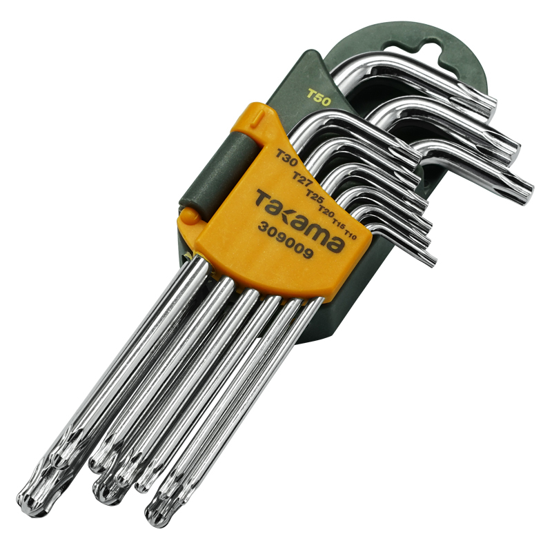 takama高松3090099件套梅花内六角花型扳手套装加长六棱角螺丝刀s2