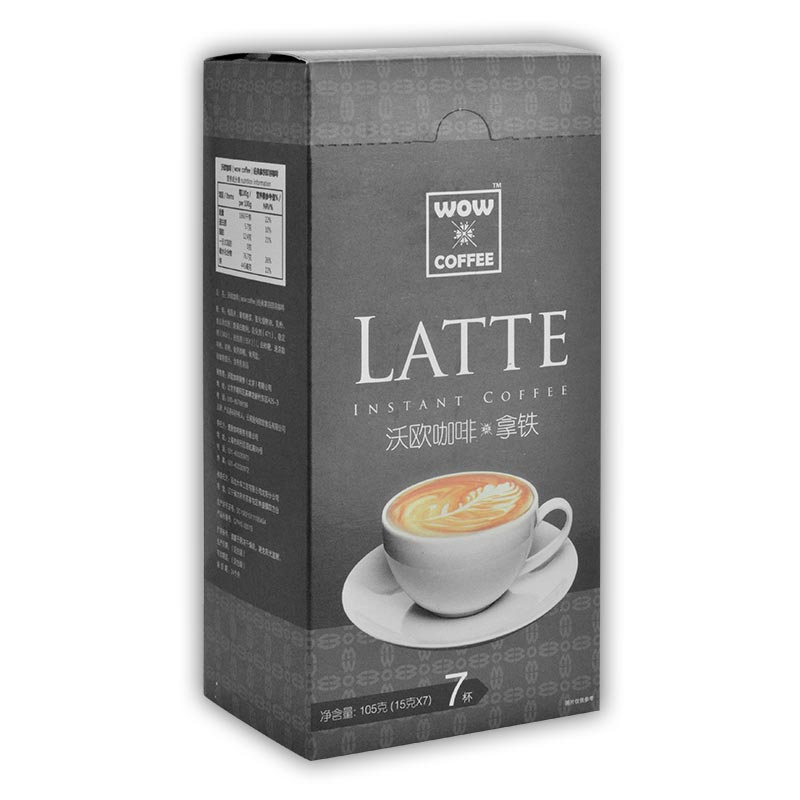 [苏宁超市]沃欧咖啡(WOW COFFEE) 经典拿铁即溶咖啡105g(15g*7条) 速溶系列高清大图