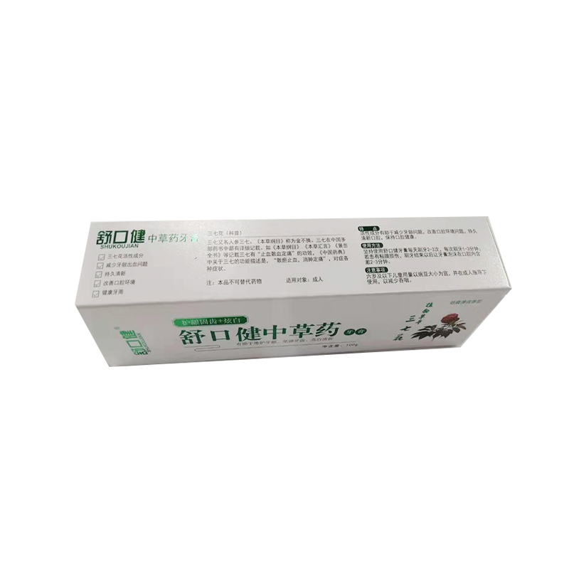 舒口健中草药三七花牙膏100g