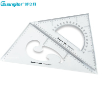 广博(GuangBo)CB5635 35cm多用斜边三角尺5个 三角尺 绘图三角板 量角尺 透明三角板 测量工具 学生