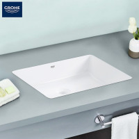 德国-高仪（GROHE）进口陶瓷台下盆 立方陶瓷面盆洗手盆有溢口