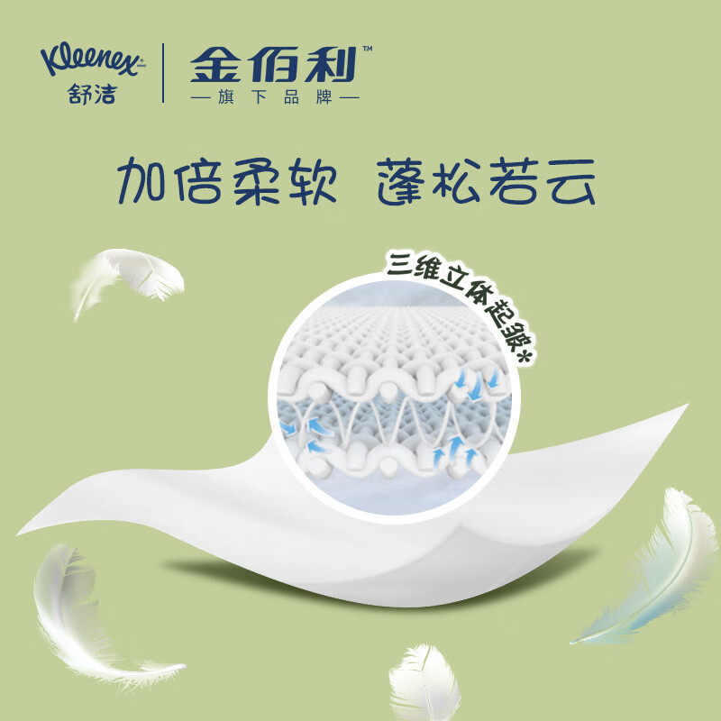 舒洁(Kleenex)新品柔韧面巾抽纸3层100抽*24包/箱 进口原生木浆高清大图