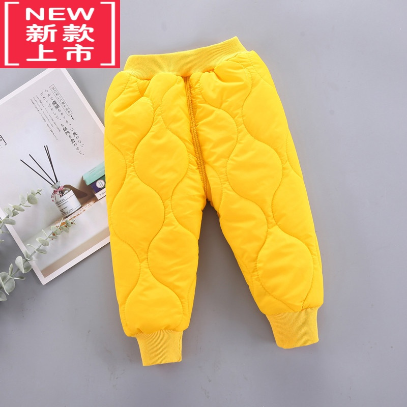 可莉允宝宝裤子加绒加厚婴幼儿冬装保暖裤羽绒棉裤儿童高腰护肚脐男童女
