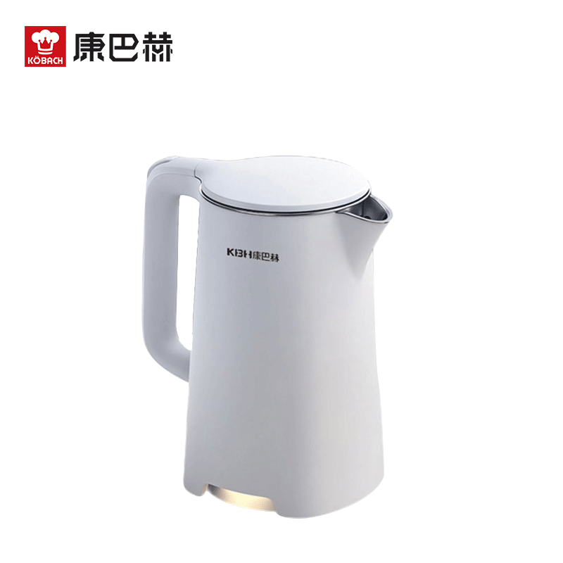 康巴赫(KBH)304不锈钢烧水壶自动断电防干烧快速烧水大容量1.8L开水壶 白色