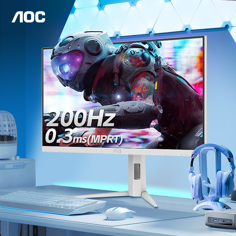 AOC27英寸2K高清200Hz电竞IPS白色电脑显示器Q27G4/WS屏幕180hz24