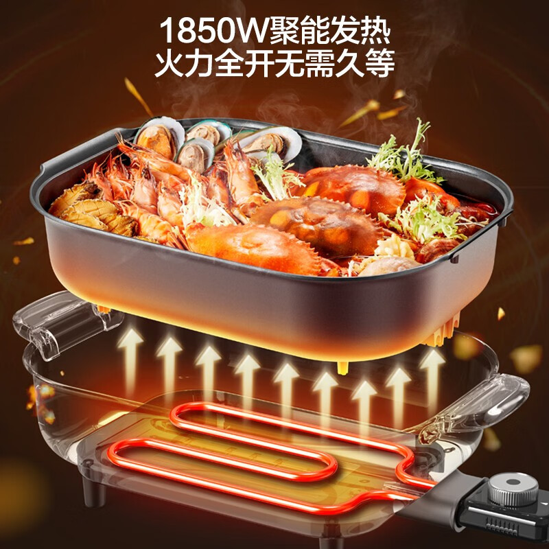 苏泊尔(SUPOR)电火锅 火锅 专用锅 电炒锅 电煮锅 火锅锅电锅 家用多功能烤肉锅电热锅7.5L多用途锅高清大图