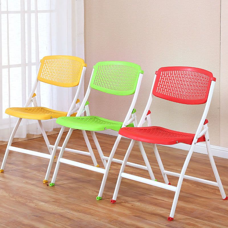 靠背椅折叠餐椅培训椅办公椅电脑椅凳子会议家用椅子宿舍椅休闲椅 特惠款黑色(密度板面)图片