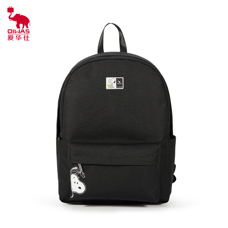 爱华仕(OIWAS) 双肩包史努比联名款校园风 学生背包 OCB4361A 个性黑