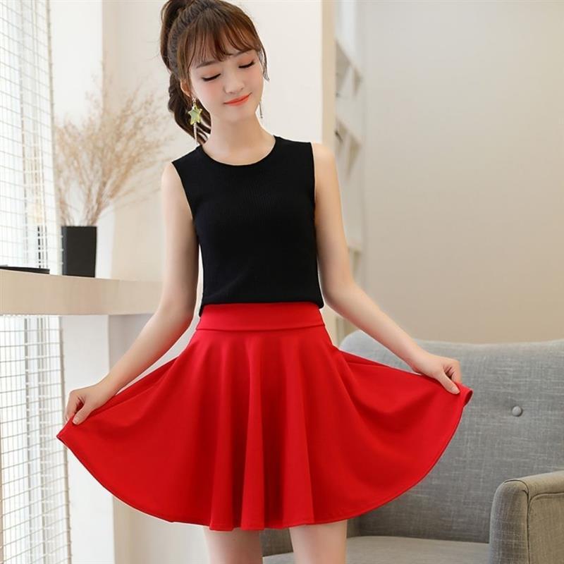 80200斤胖mm大码黑色高腰半身裙短裙子防走光裙伞裙a裙摆裙