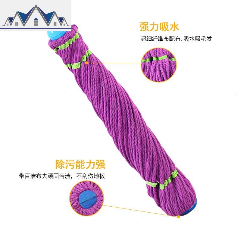 拖把自拧水旋转免手洗布条普通家用吸水懒人挤水地拖拖布老式墩布 三维工匠高清大图