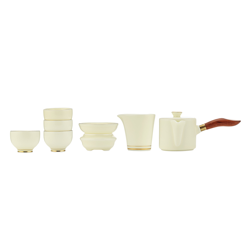 菲米生活沐兮羊脂玉瓷茶具套装(玉脂黄)FM-CJ2119(玉脂黄)高清大图