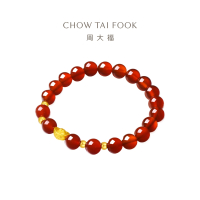 周大福文化祝福 富富有余黄金玉髓手链[多款可选]EOR554-EOR556