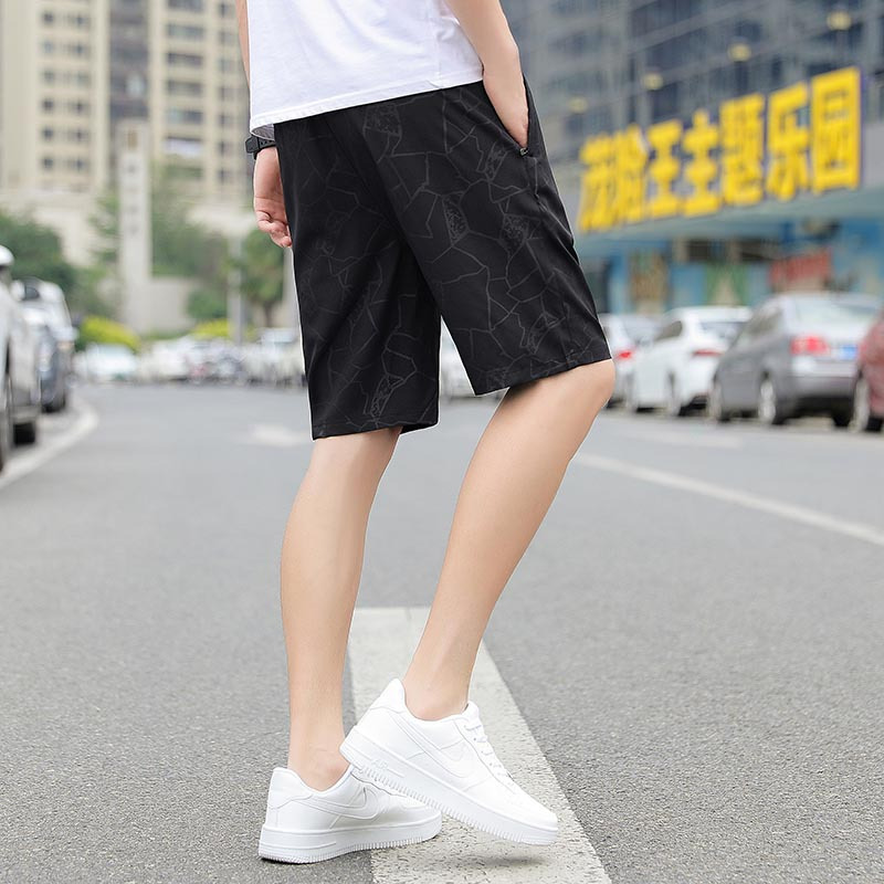 伊夫狼爪运动短裤男夏季薄款外穿宽松冰丝速干大码沙滩跑步健身休闲五